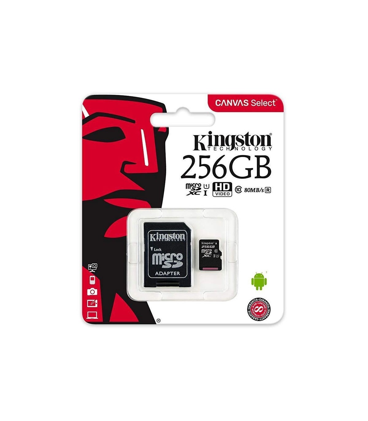tarjeta de memoria micro sd kingston original de 256gb.