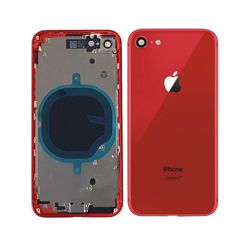chasis iPhone 8 (tapa con logo + marco) rojo