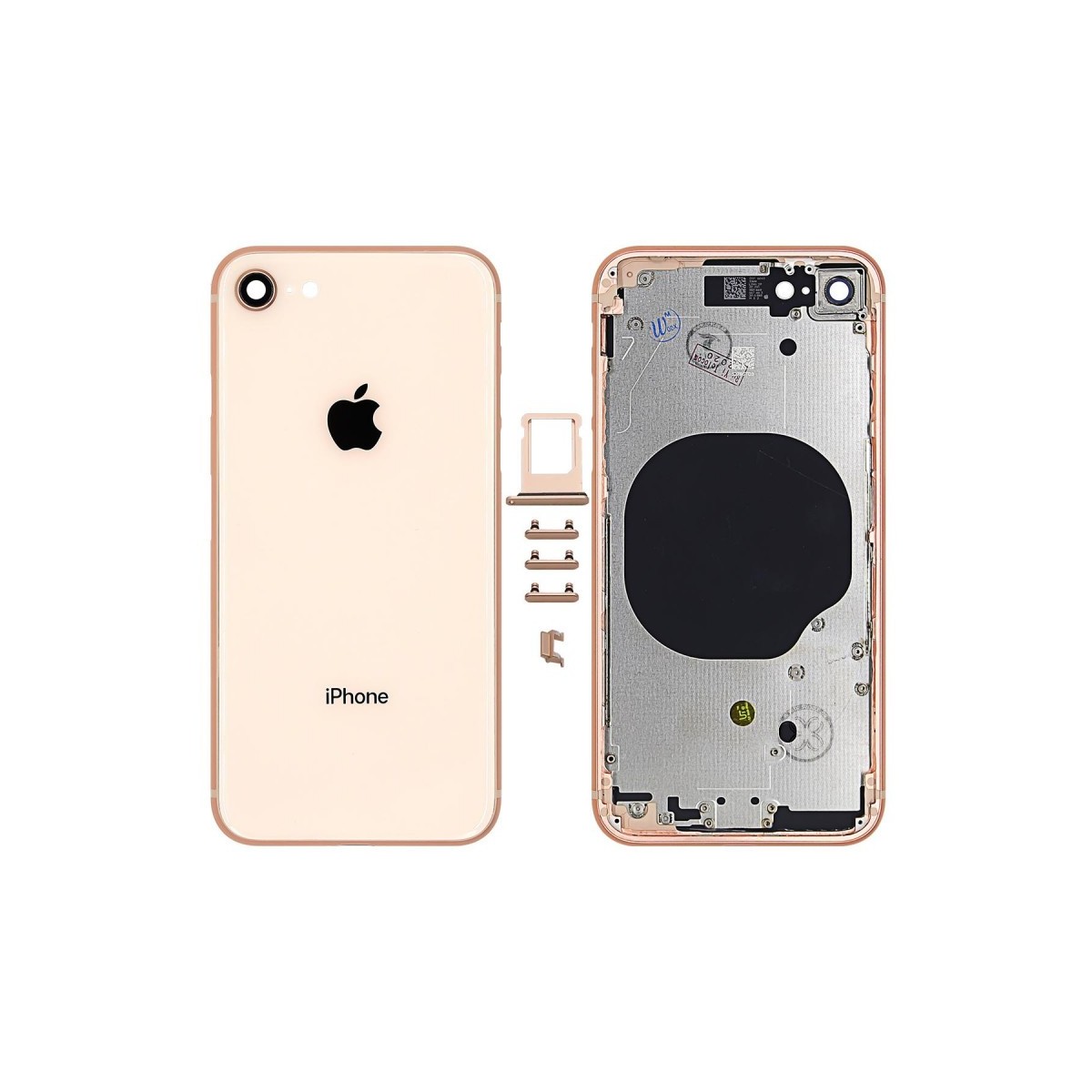 chasis iPhone 8 (tapa con logo + marco) oro