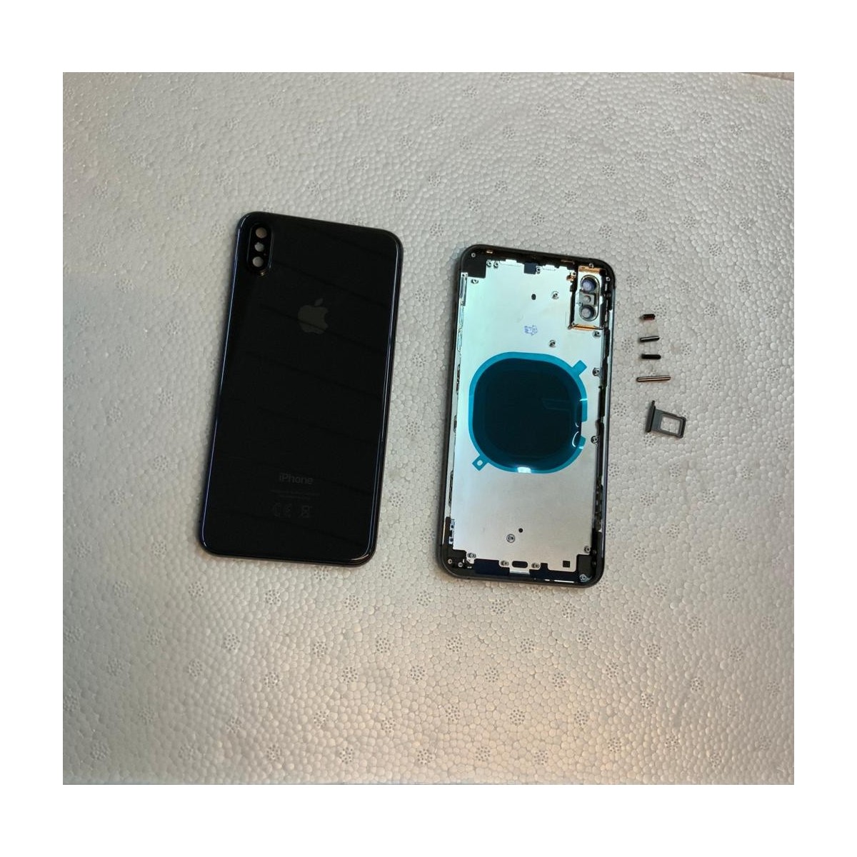 Chasis y tapa trasera sin componente para iPhone Xs Max Negro
