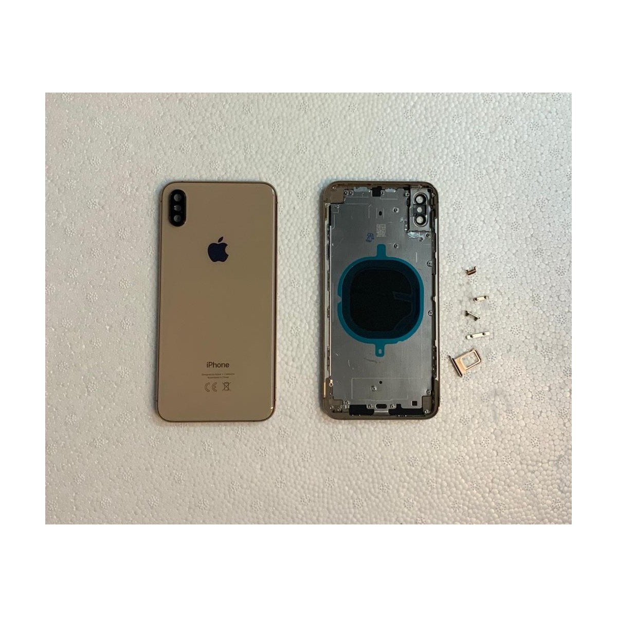 Chasis y tapa trasera sin componente para iPhone Xs Max Oro