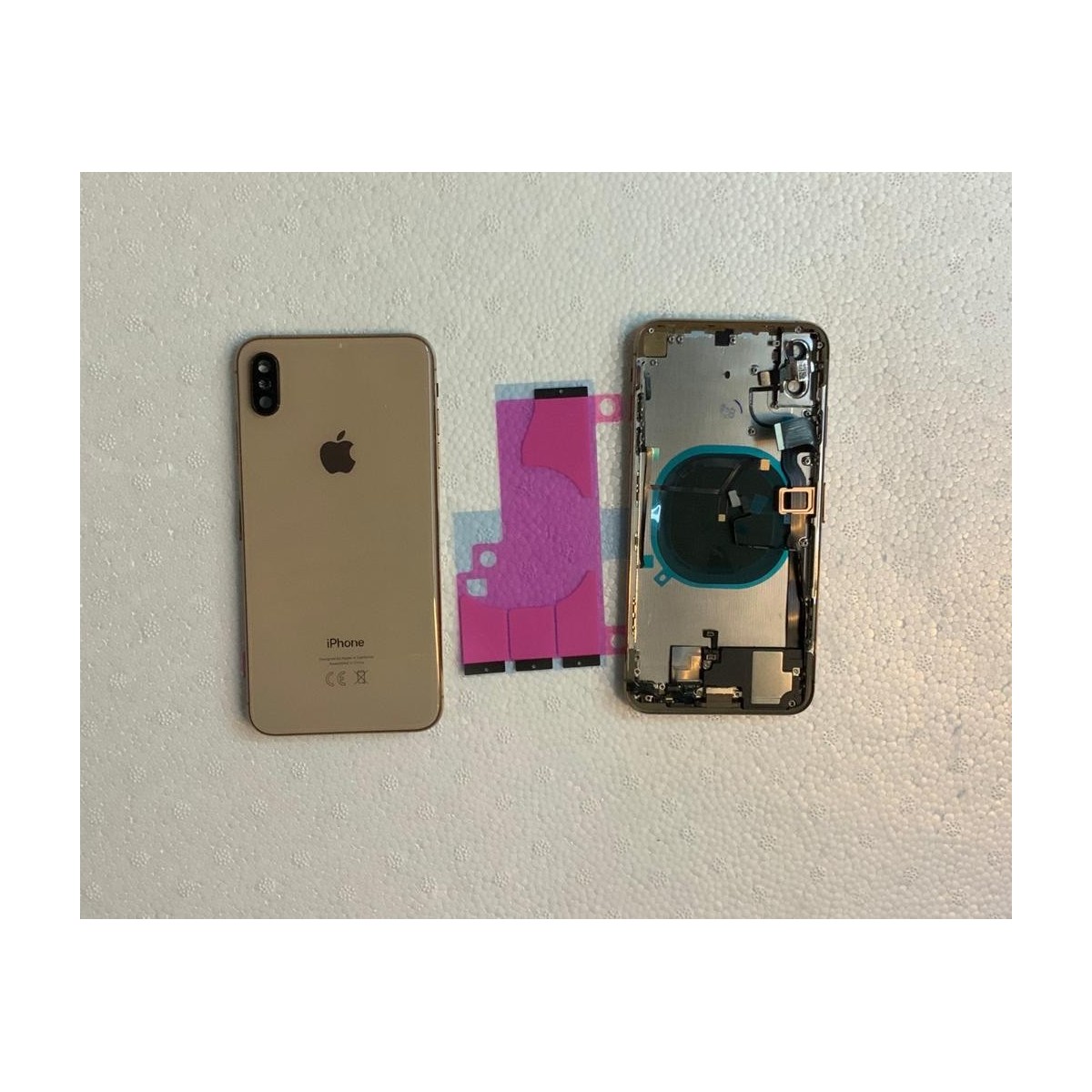 Chasis y tapa trasera con componente para iPhone Xs Max Oro