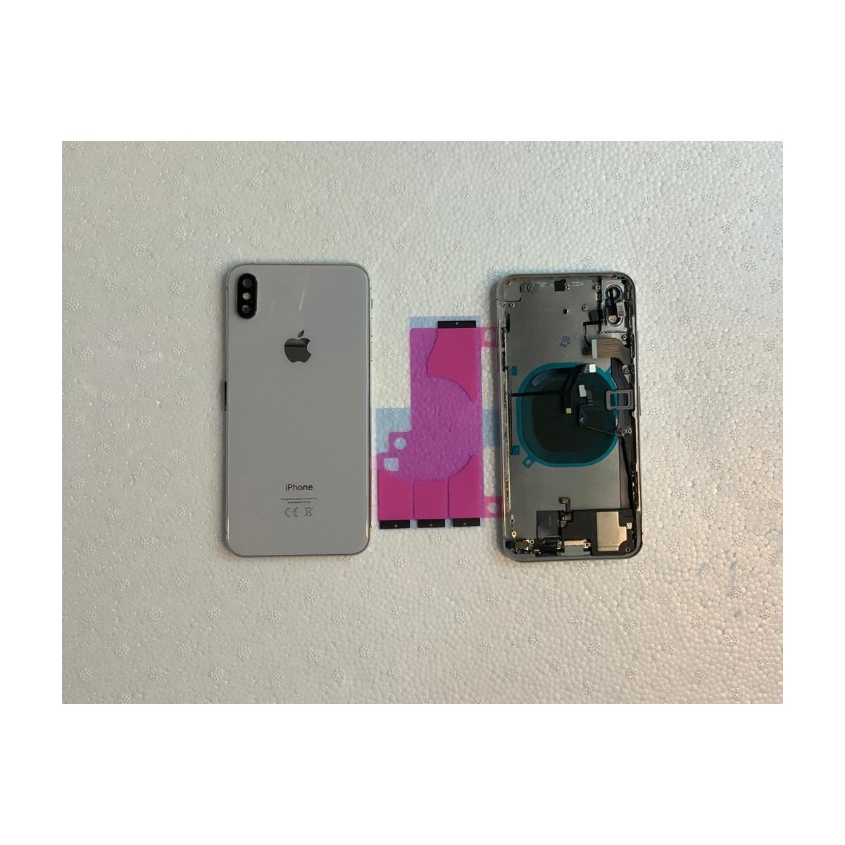 Chasis y tapa trasera con componente para iPhone Xs Max Blanco
