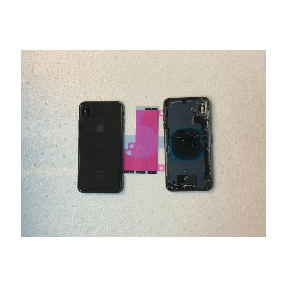 Chasis y tapa trasera con componente para iPhone Xs Max Negro