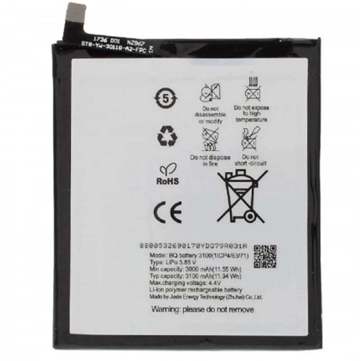 Bateria de 3000mAh para BQ Aquaris V/U2/U2 Lite