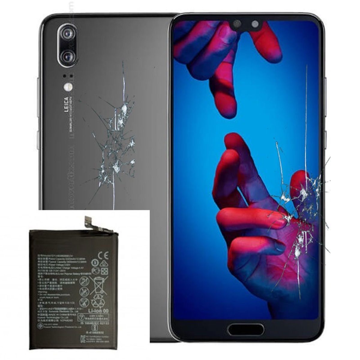 Reparacion Pantalla + Tapa trasera + bateria Huawei P20
