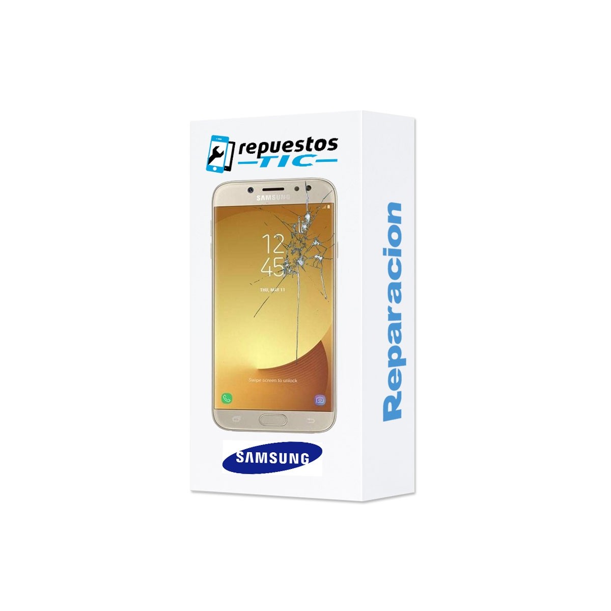Reparaçao Ecrã Original Samsung j7 2017 j730F  dourado