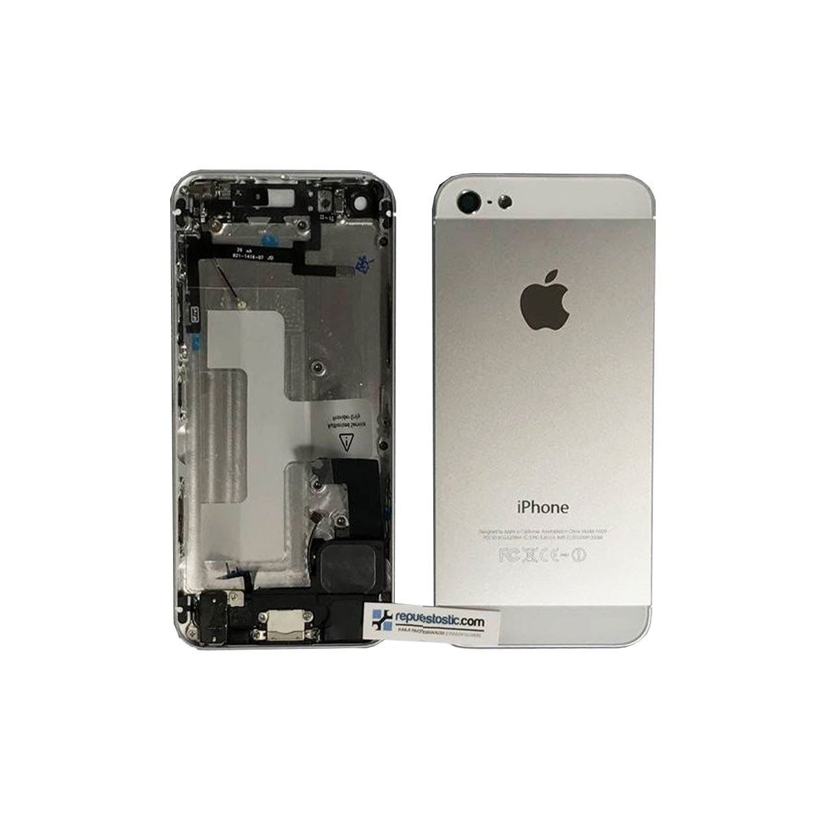 tapa carcaça traseira completa com Componentes para iphone 5 Branca