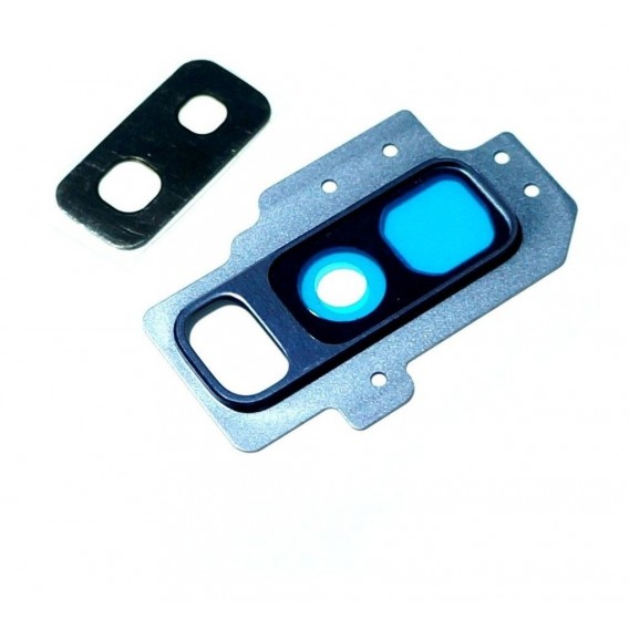 Lente Camara trasera con Marco Samsung Galaxy S9 Plus G965 Azul