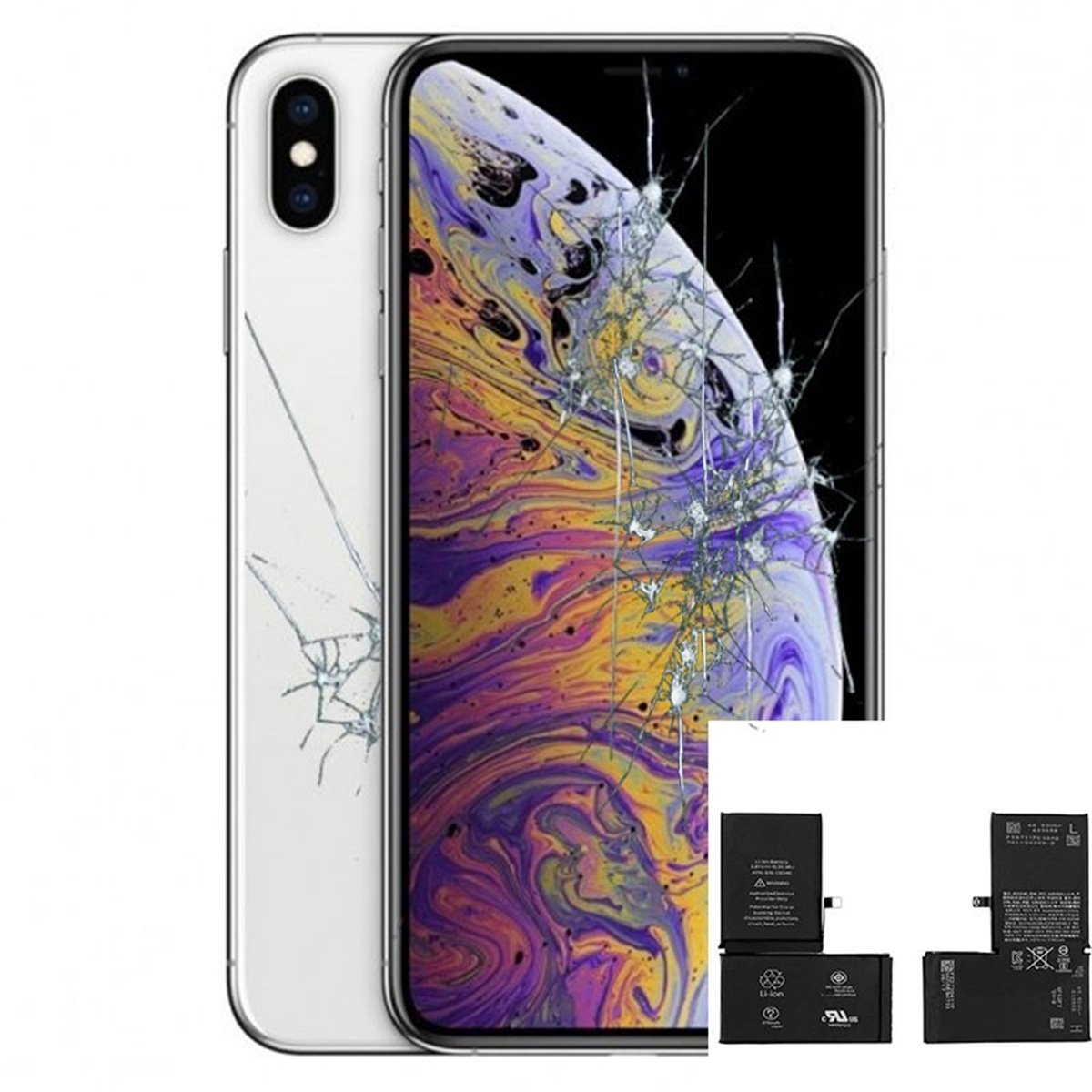 Reparacion Pantalla completa + tapa trasera + bateria iPhone Xs Max