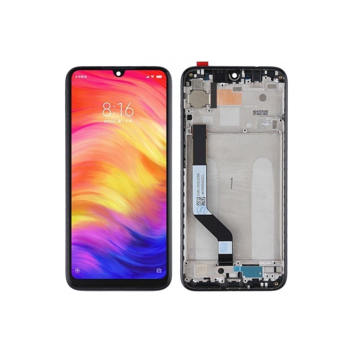 Pantalla original completa con marco Xiaomi Redmi Note 7 Negro