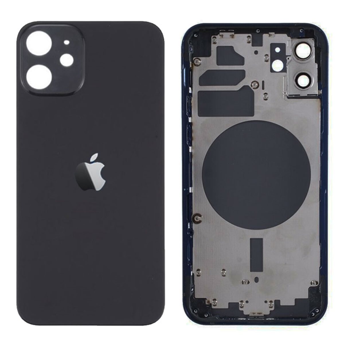 Chasis y tapa trasera sin componente para iPhone 12 Negro