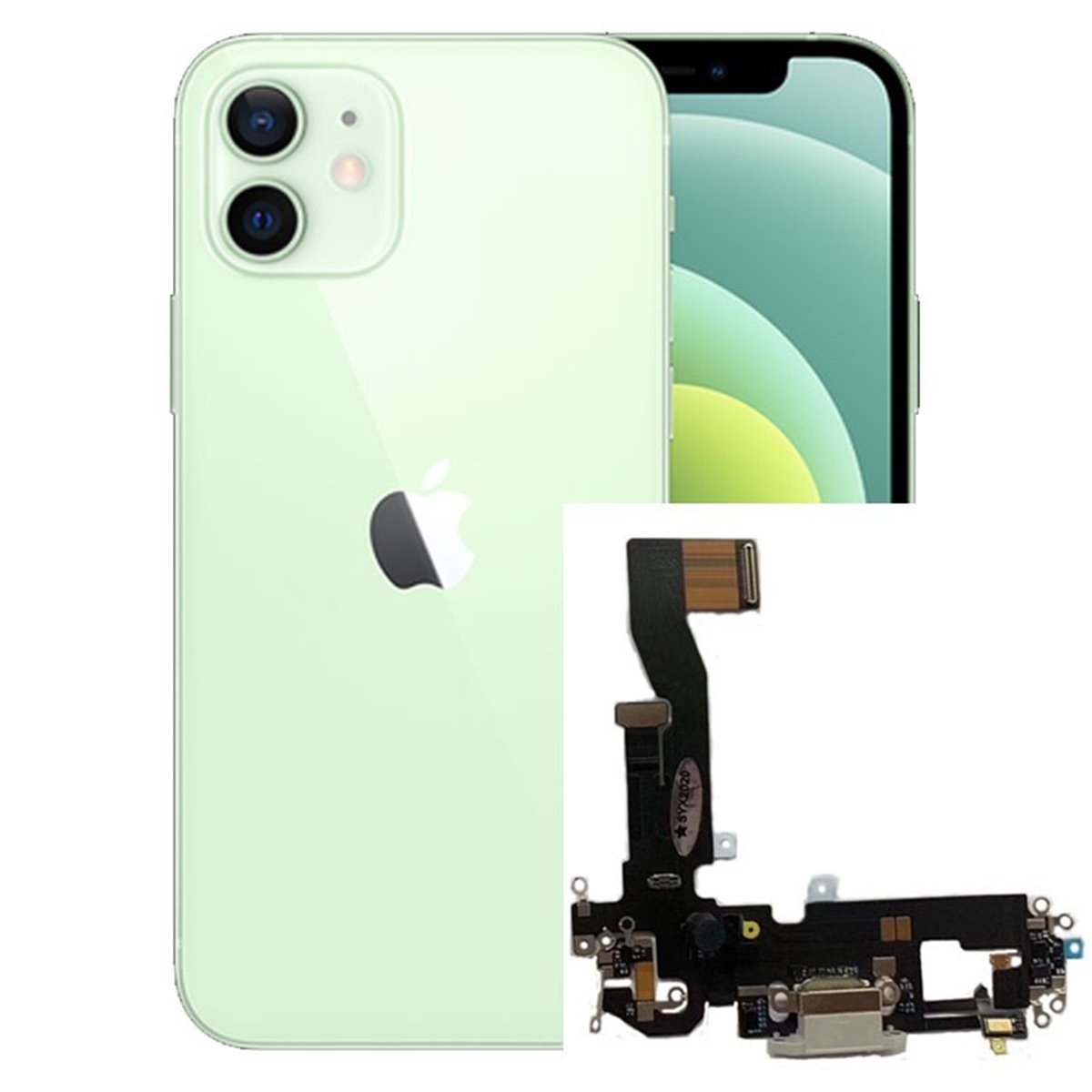 Flex conector de carga iPhone 12 Negro