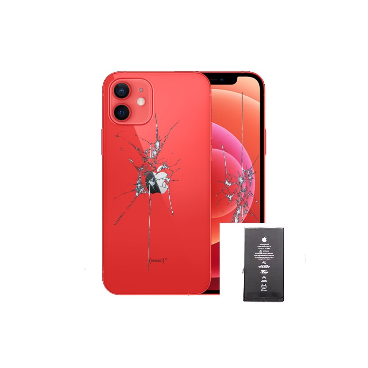 Reparacion Pantalla completa + tapa trasera + bateria iPhone 12
