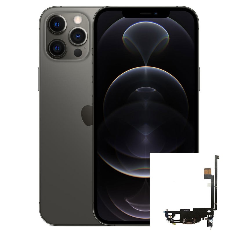 Conector de carga iPhone 12 Pro Max Negro (Grafito)