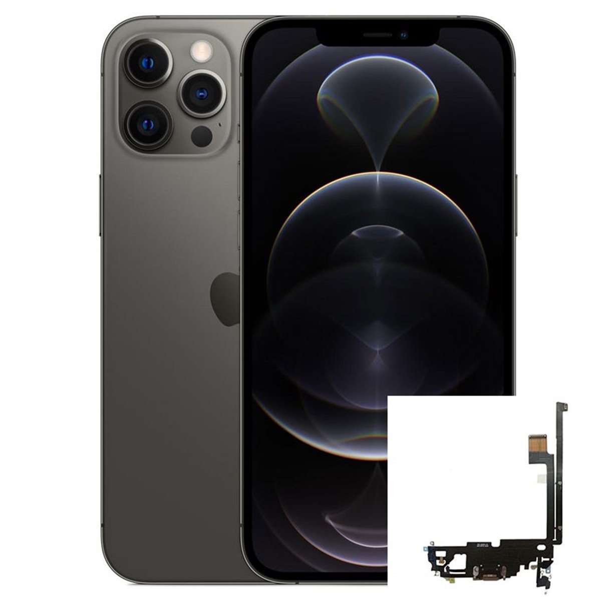 Conector de carga iPhone 12 Pro Max Negro (Grafito)
