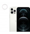 Lente camara trasera con marco iPhone 12 Pro Max Plata/ blanco