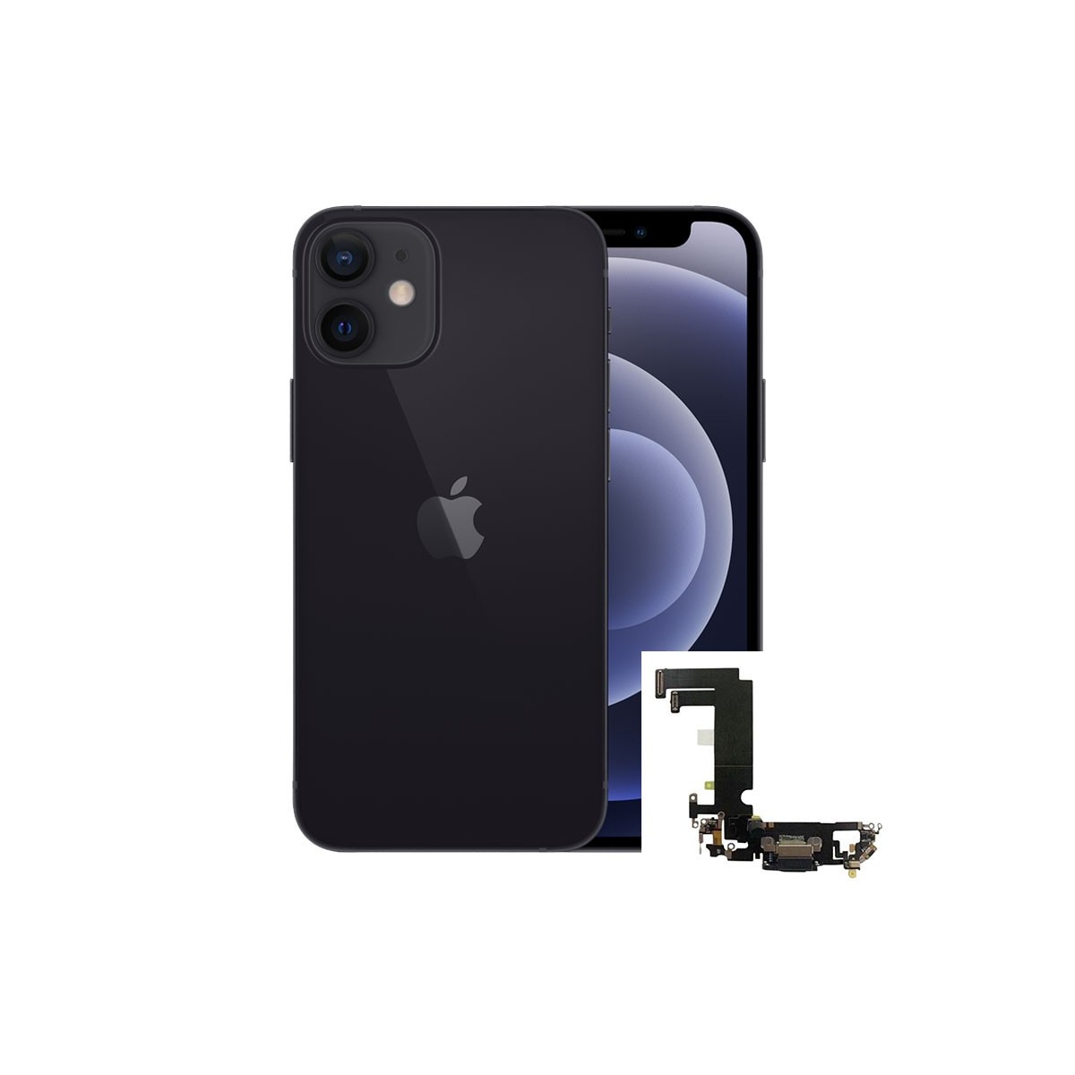 Conector de carga iPhone 12 Mini Negro