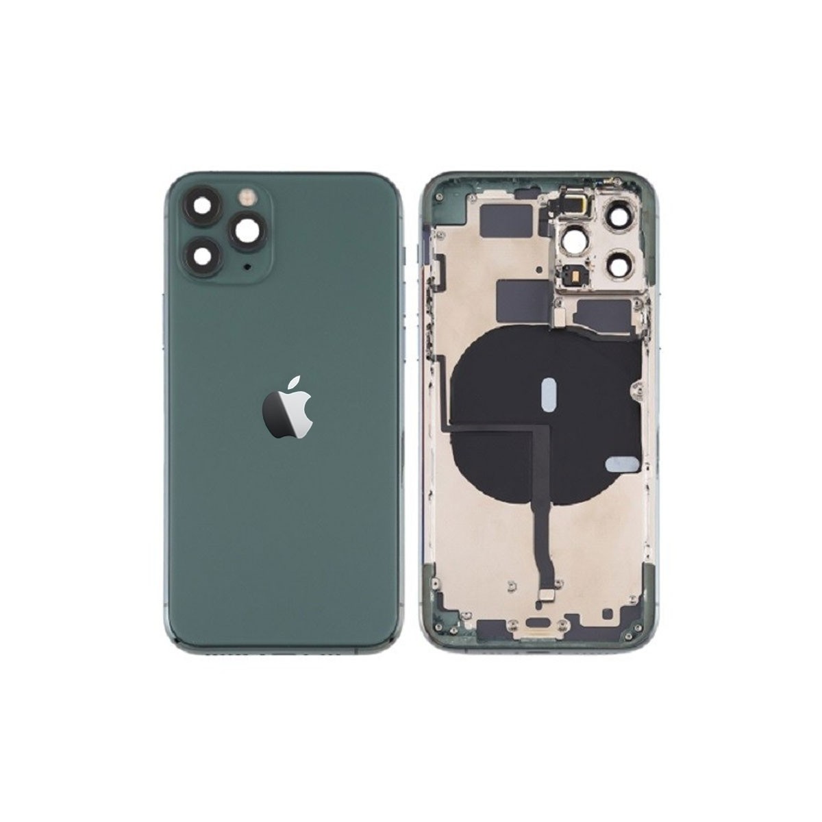 Chasis iPhone 11 Pro Max (carcasa tapa trasera con logo + marco) Verde