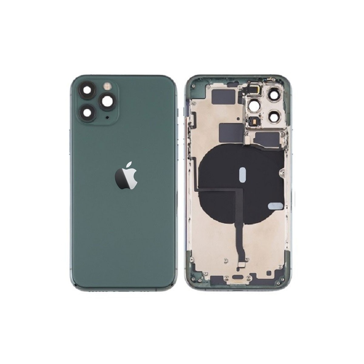 Chasis iPhone 11 Pro (carcasa tapa trasera con logo + marco) Verde