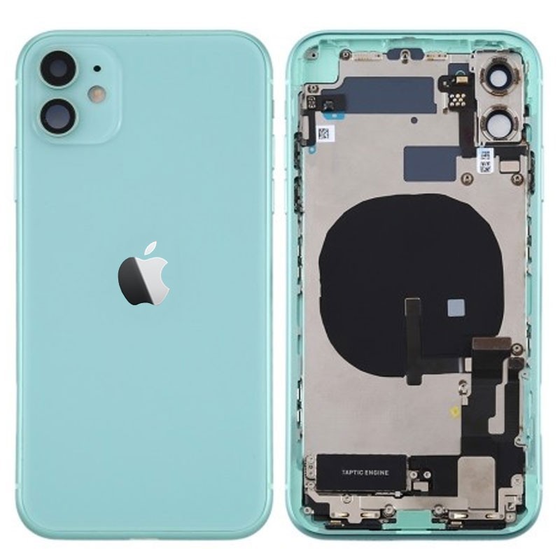 Chasis iphone 11 (carcasa tapa trasera con logo + marco) Verde