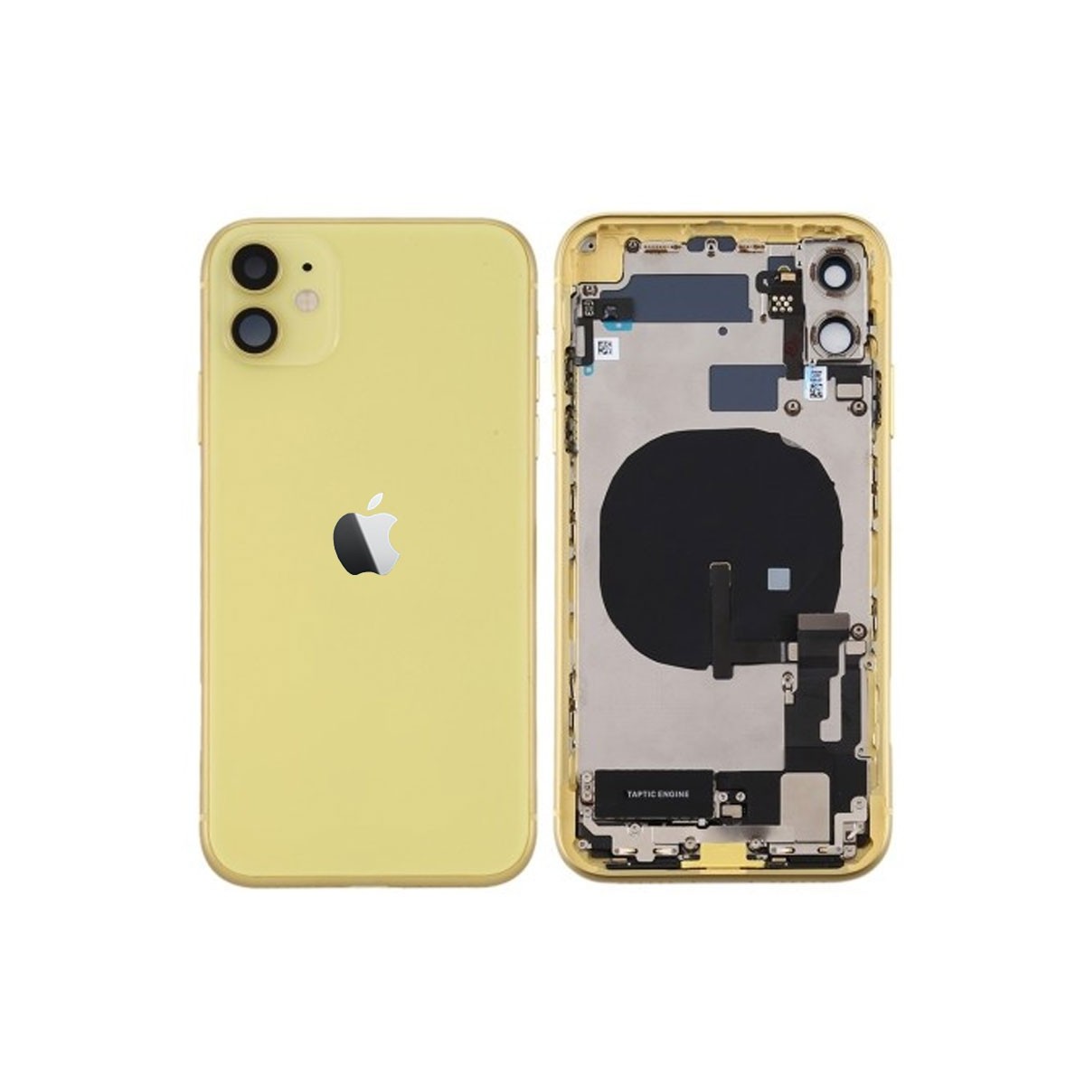 Chasis iphone 11 (carcasa tapa trasera con logo + marco) Amarillo