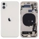 Chasis iphone 11 (carcasa tapa trasera con logo + marco) Blanco/ Plata