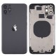 Chasis sin componentes iphone 11 pro max (carcasa tapa trasera con logo + marco) Negro