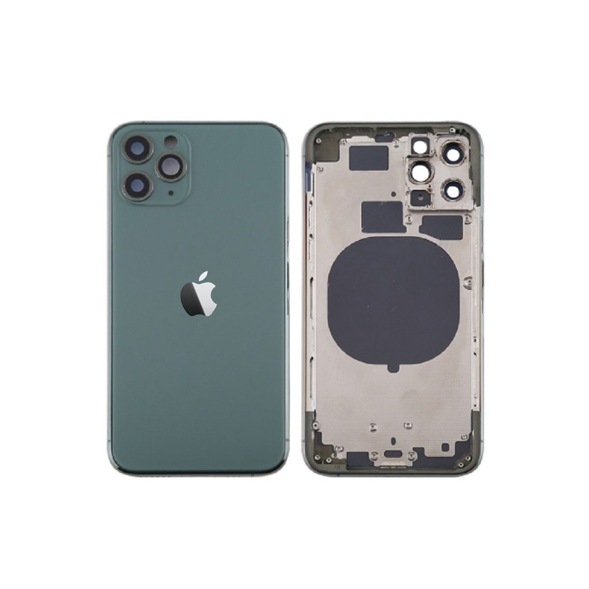 Chasis sin componentes iphone 11 pro max (carcasa tapa trasera con logo + marco) Verde