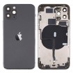 Chasis com componentes iphone 11 pro (carcaça tapa traseira com logo + marco) preto