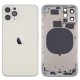 Chasis sin componentes iphone 11 pro (carcasa tapa trasera con logo + marco) Blanco/ Plata