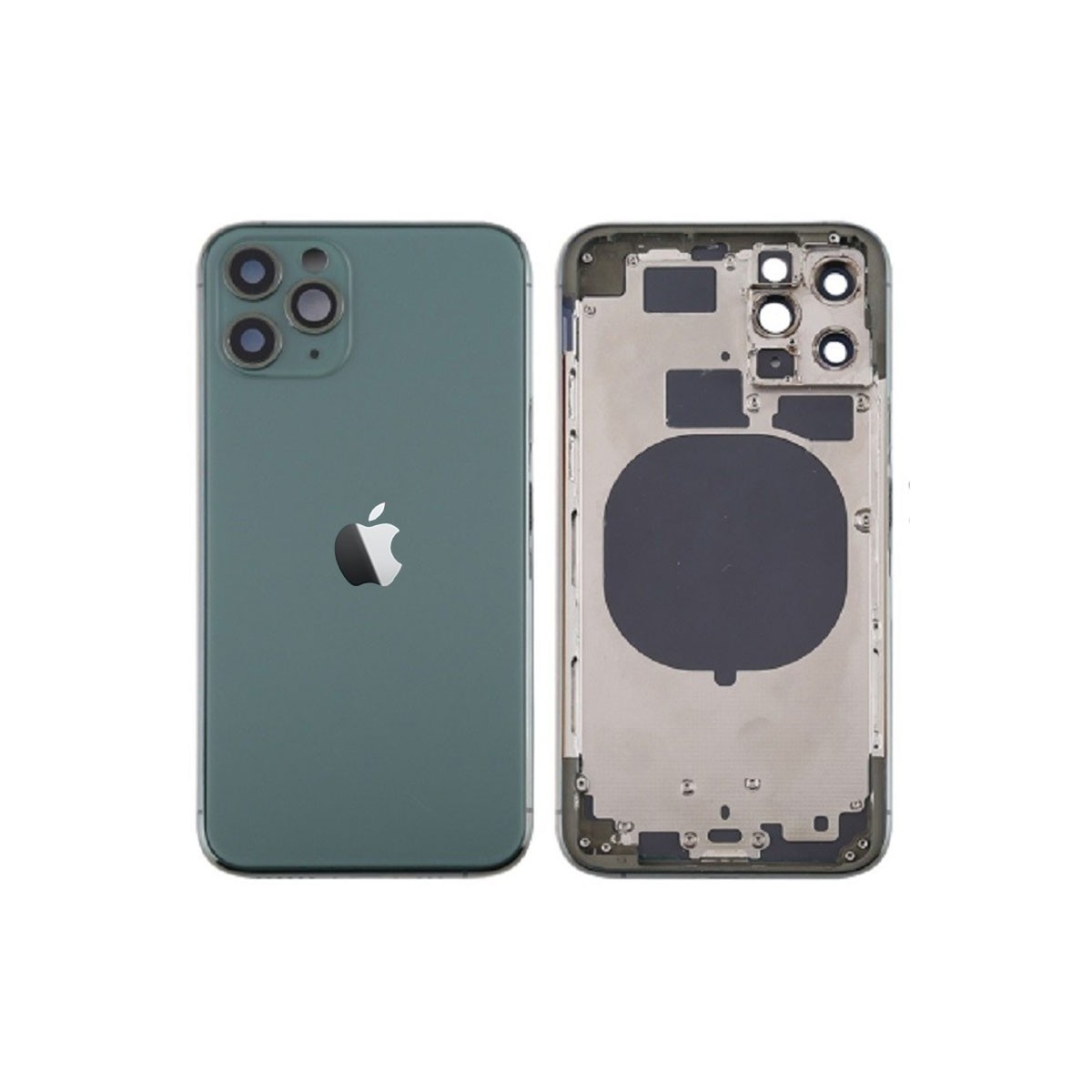Chasis sin componentes iphone 11 pro (carcasa tapa trasera con logo + marco) Verde