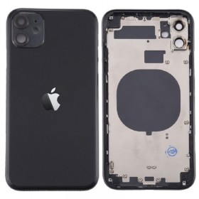 Chasis con componentes iphone 11 (carcasa tapa trasera con logo + marco) Negro