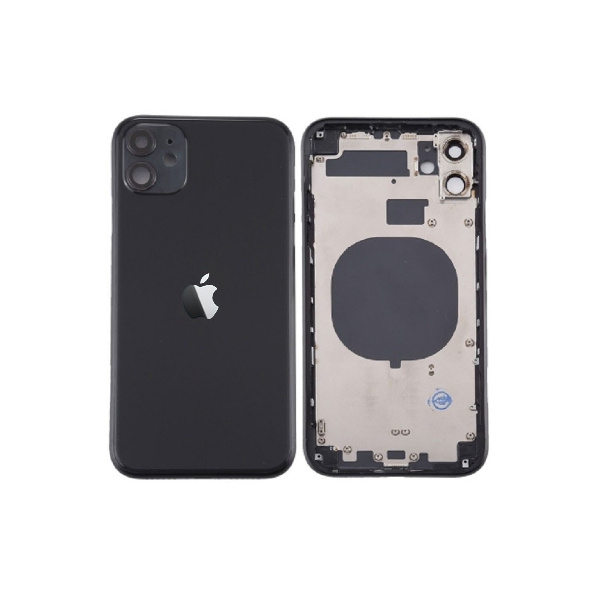 Chasis con componentes iphone 11 (carcasa tapa trasera con logo + marco) Negro