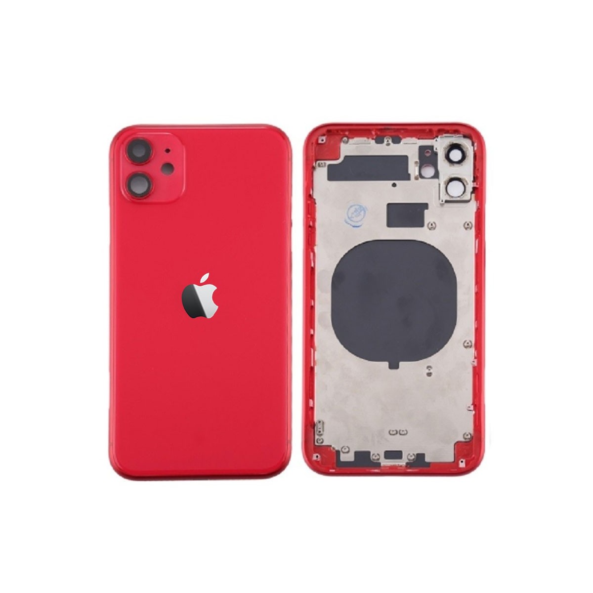 Chasis sin componentes iphone 11 (carcasa tapa trasera con logo + marco) Rojo