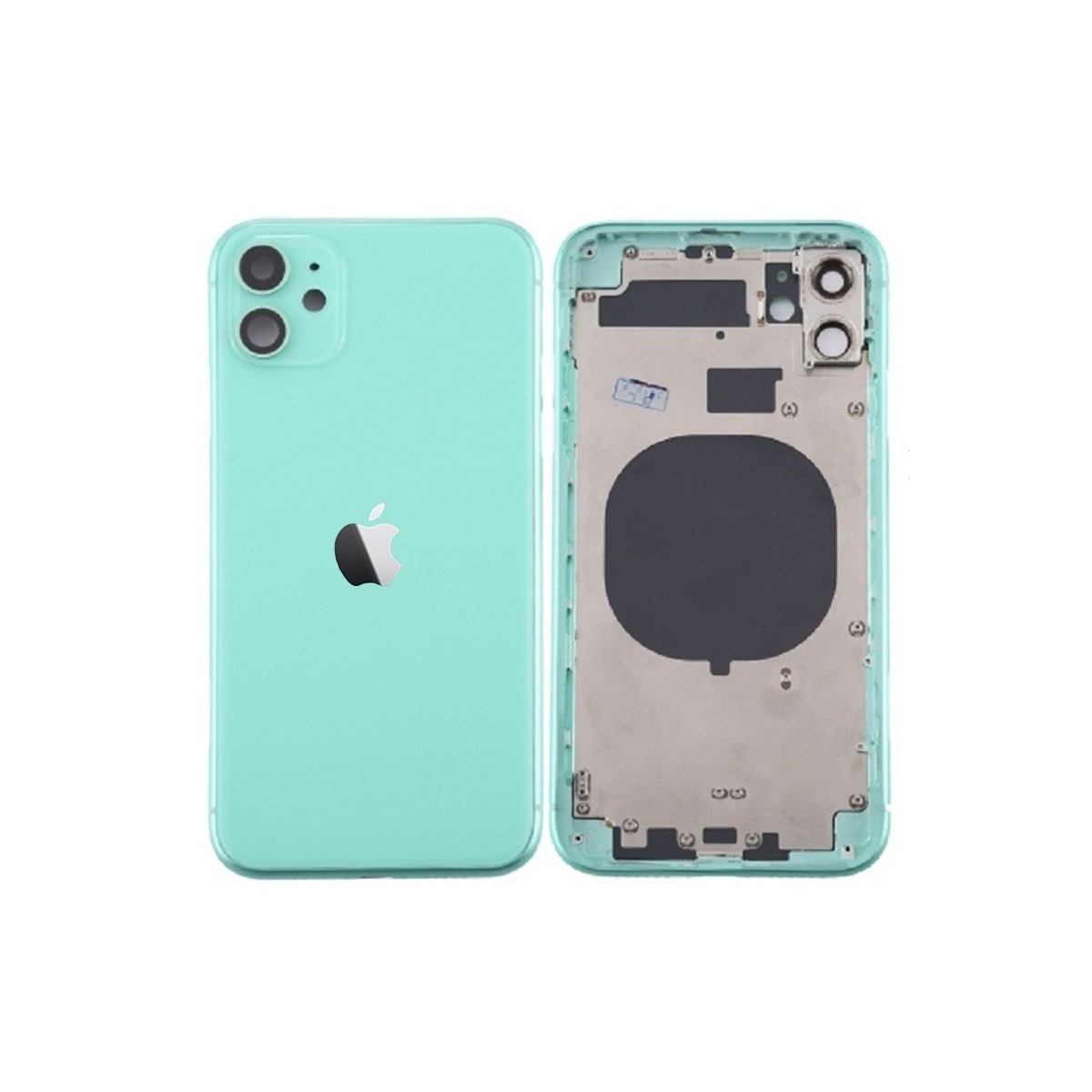 Chasis sin componentes iphone 11 (carcasa tapa trasera con logo + marco) Verde