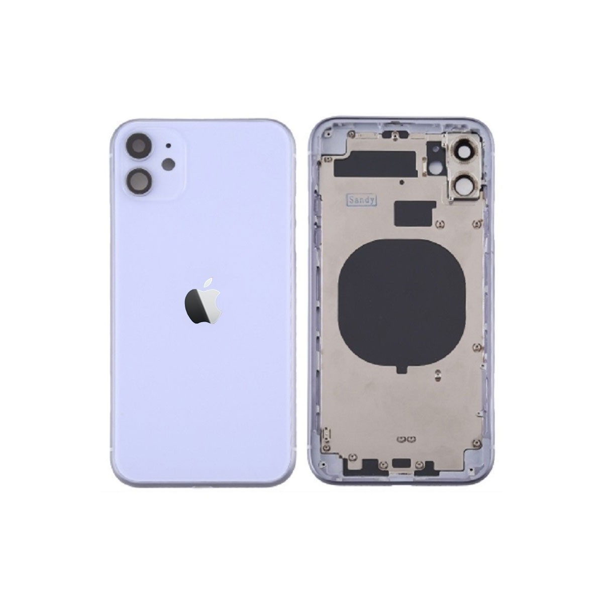 Chasis sin componentes iphone 11 (carcasa tapa trasera con logo + marco) Purpura/ violeta
