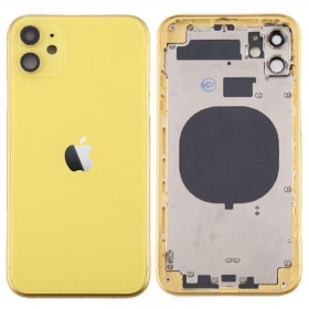 Chasis sin componentes iphone 11 (carcasa tapa trasera con logo + marco) Amarillo