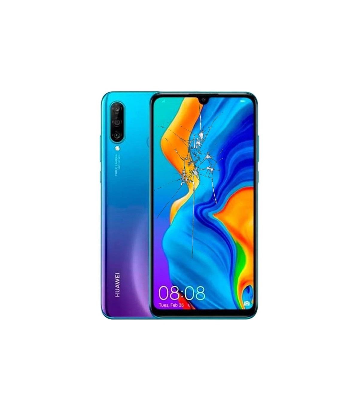 Reparacion/ cambio Pantalla completa original Huawei P30 Lite (con marco y bateria)