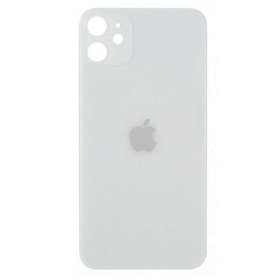 Tapa trasera cristal iPhone 11 Blanco/ Plata