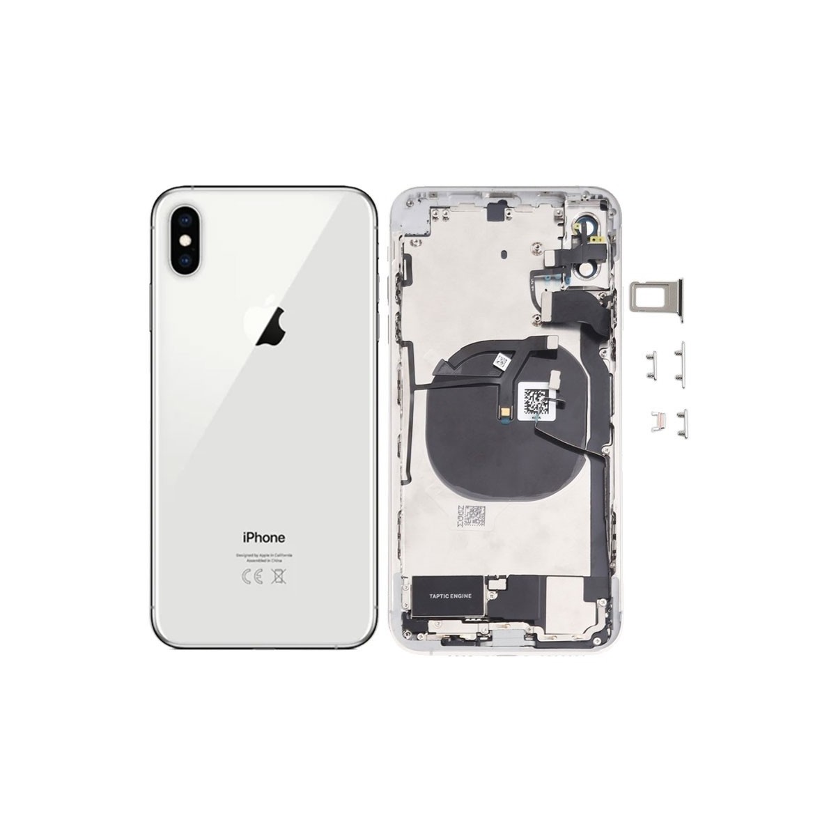 Chasis y tapa trasera con componente para iPhone Xs Max Blanco