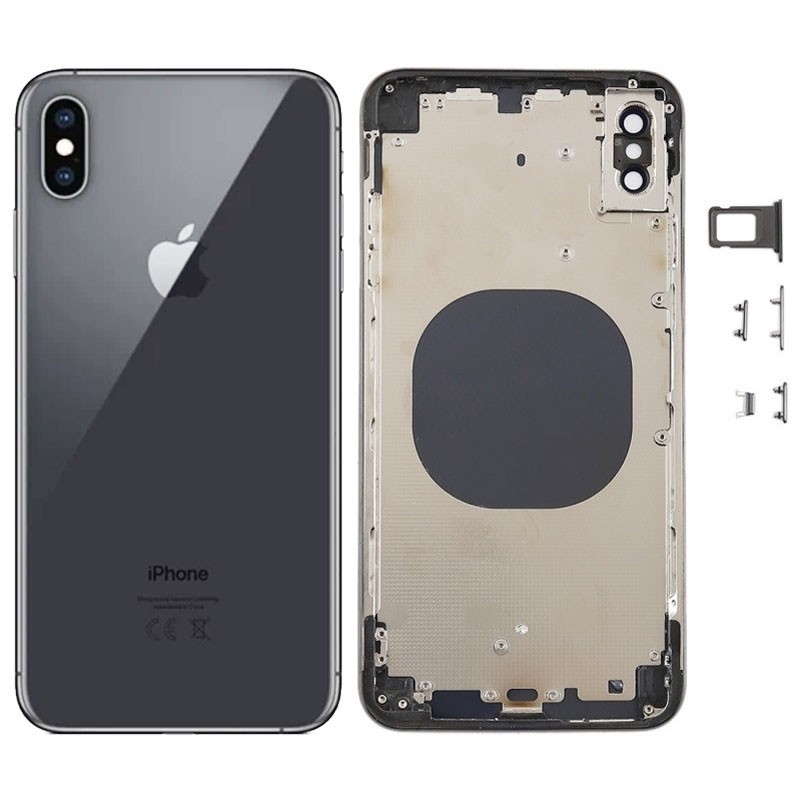 Chasis y tapa trasera sin componente para iPhone Xs Max Negro