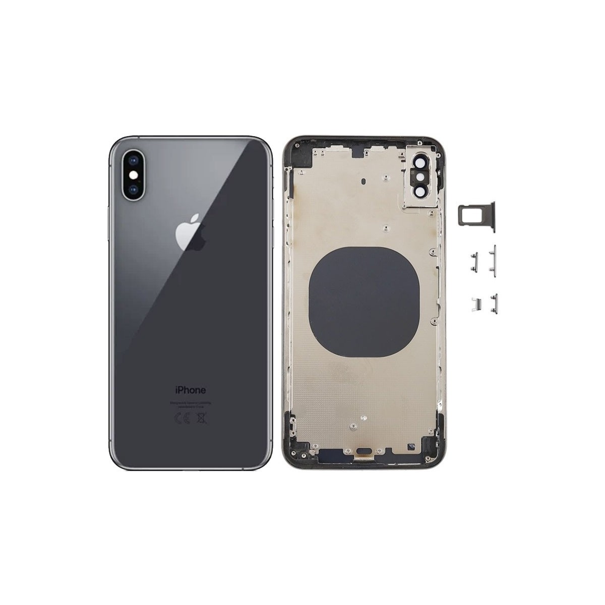 Chasis y tapa trasera sin componente para iPhone Xs Max Negro