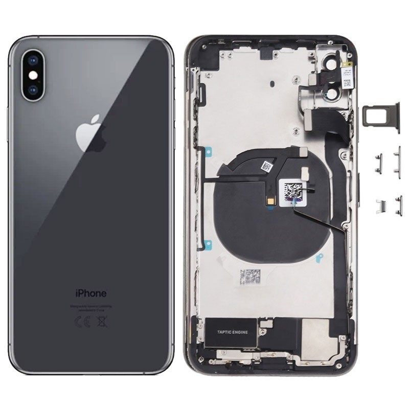 Chasis y tapa trasera con componente para iPhone Xs Max Negro