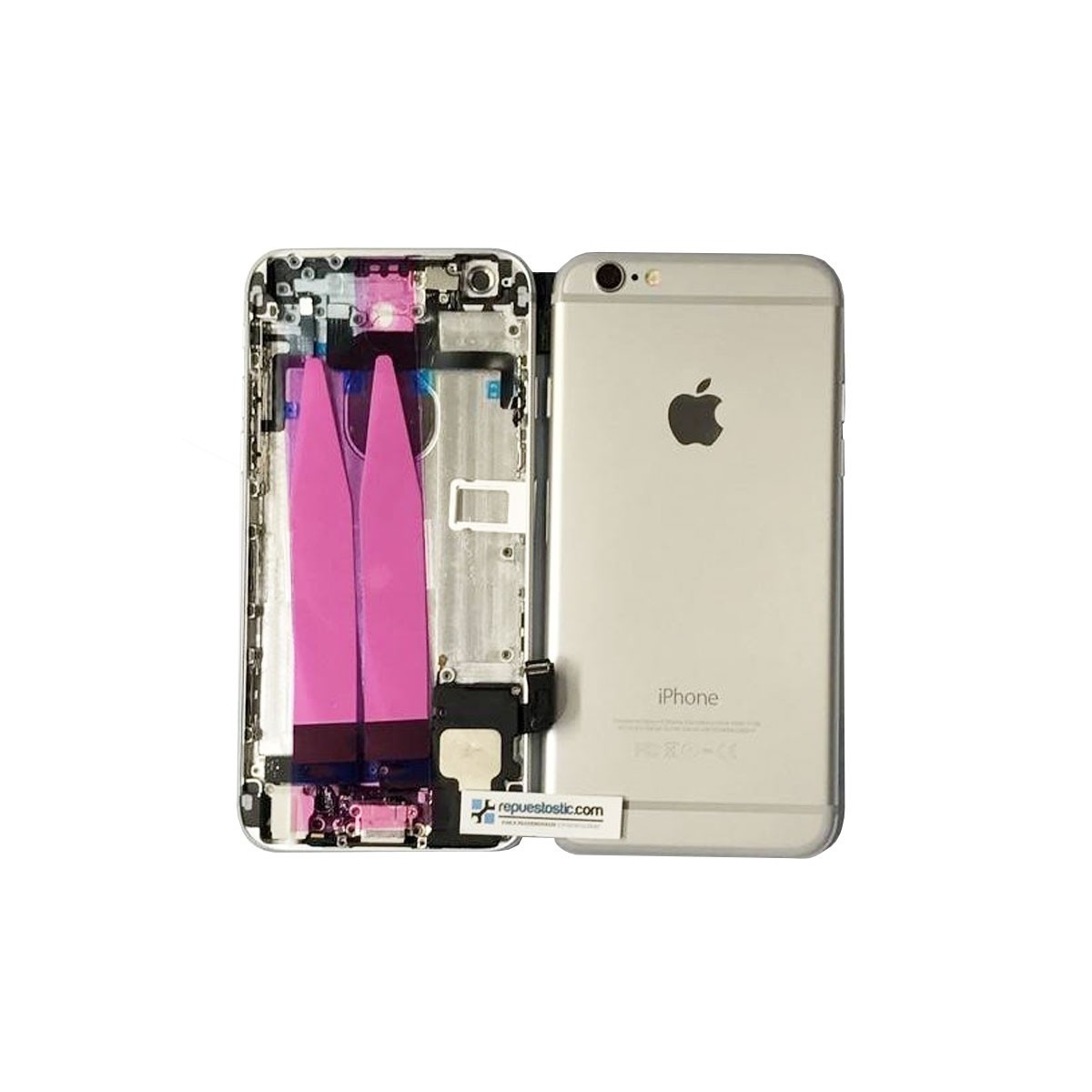 Carcaça Traseira Completa para iPhone 6 Prateada 