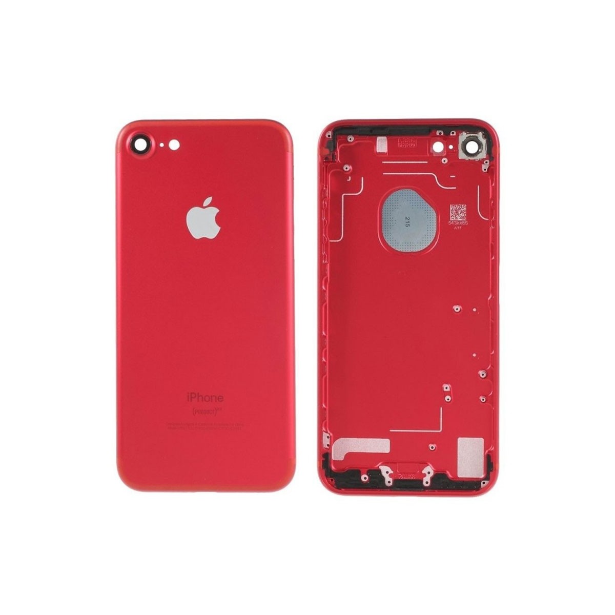 chasis iPhone 7 (tapa con logo + marco) rojo