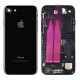 chasis iPhone 7 completo con componentes (tapa trasera con logo + marco) negro brillante
