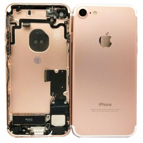 chasis iPhone 7 completo con componentes (tapa trasera con logo + marco) Rosa