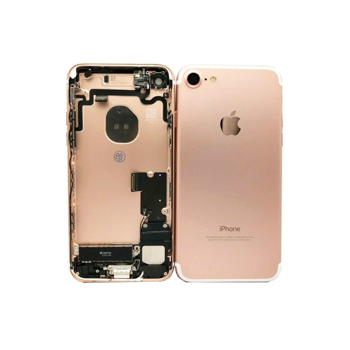 chasis iPhone 7 completo con componentes (tapa trasera con logo + marco) Rosa