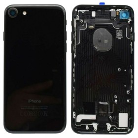 chasis iPhone 7 completo con componentes (tapa trasera con logo + marco) Negro Mate